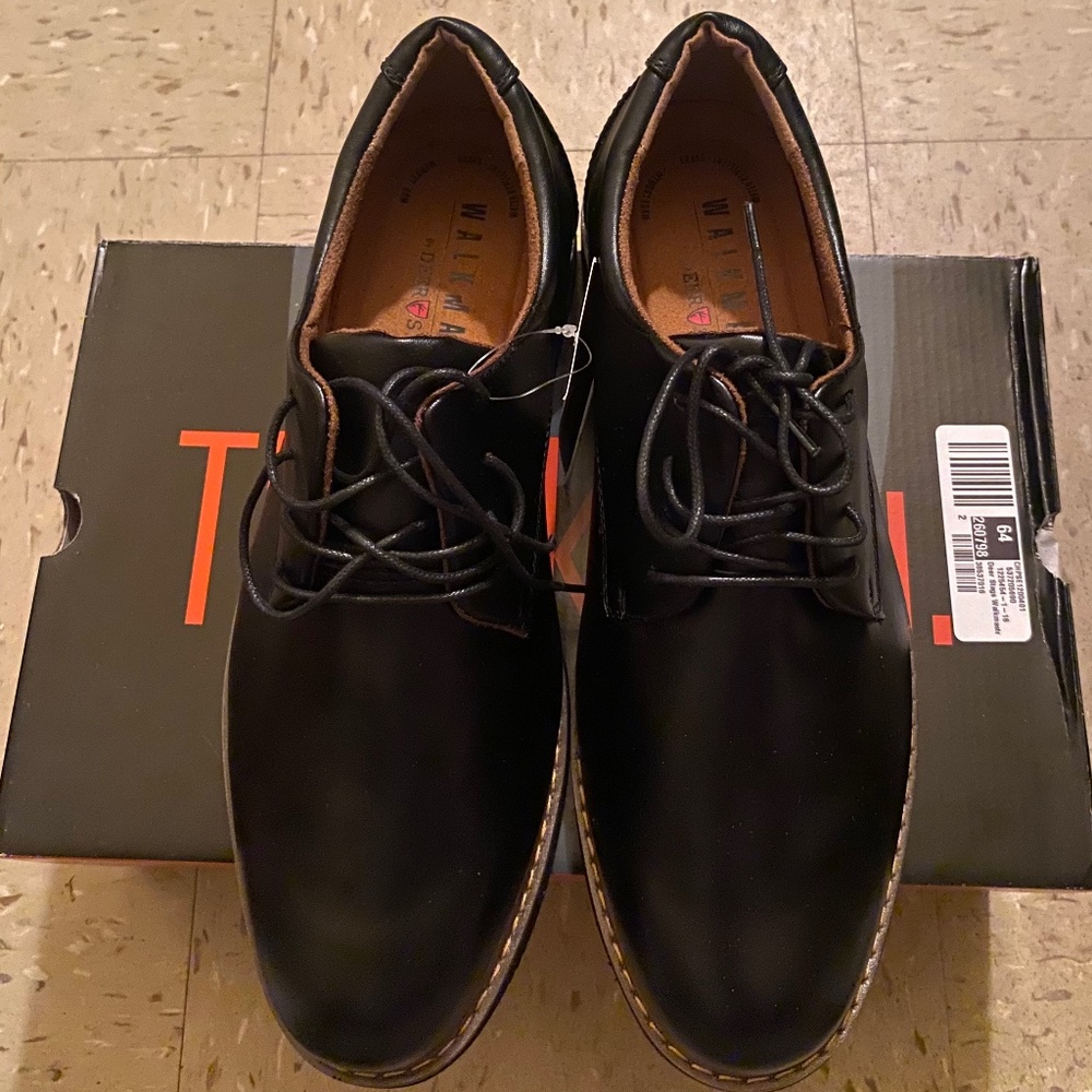MEN'S WALKMASTER PLAIN TOE OXFORD IN BLACK Sz 11